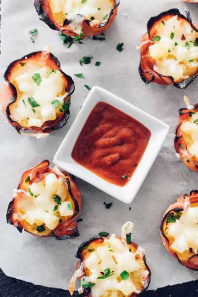 Hawaiian Cauliflower Pizza Cups | Destination Delish - Delish Cookbook
