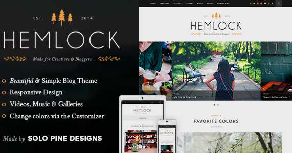 Hemlock - A Responsive WordPress Blog Theme Free Download Nulled