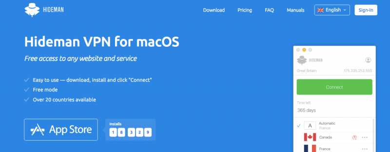 Hideman VPN Provider For IOS, MacOS, Android & Windows