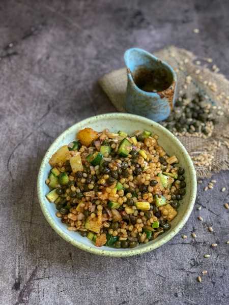 Hole Salad - Roasted Green Chickpeas & Wheat Salad