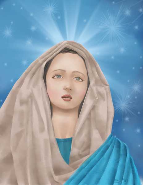 Holy Mary, Digital Painting By Biju, Indian Artist From Kerala