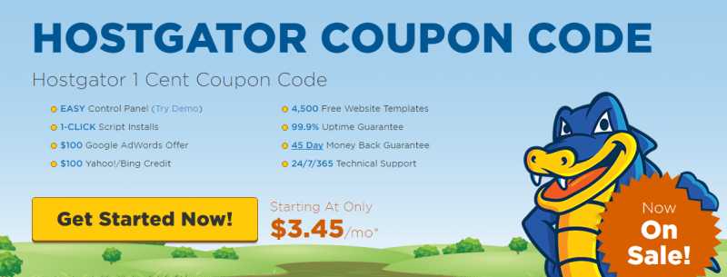 Hostgator Coupon Code: 100% Valid HostGator 1 Cent Hosting Coupon - March 2019