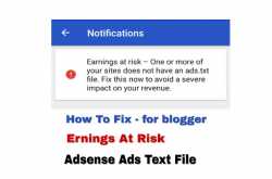How To Fix Earnings At Risk-Ads Txt Adsense In Hindi