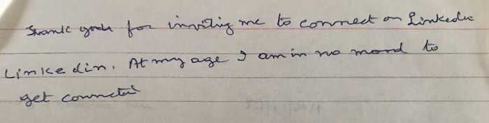 How Senior Citizens Should Reject A LinkedIn Invitation - BG Mahesh | Mahesh | Mahesh.com How Senior Citizens Should Reject A LinkedIn Invitation