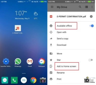 How To Create Google Drive File Shortcut On Android Home Screen