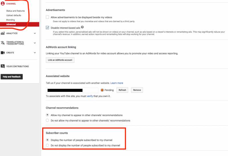 How To Hide Or Unhide The Subscriber Numbers In A YouTube Channel - Online Marketing Blog
