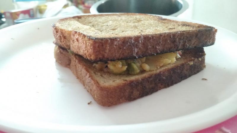 How To Make Masala Sandwich Bread - A Quick And Healthy Breakfast - Karthiverse