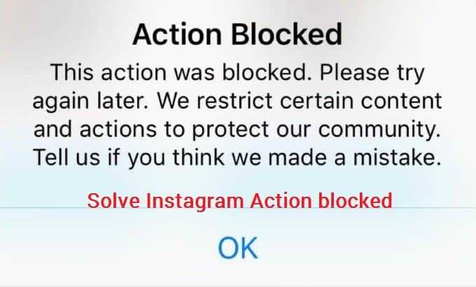 How To Solve Instagram Action Blocked Error - TechPanga
