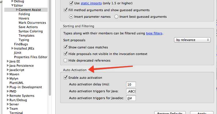 How To Make Eclipse Autocomplete To Suggest As You Type