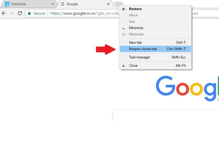 How To Open Or Restore Recently Closed Tabs In Google Chrome