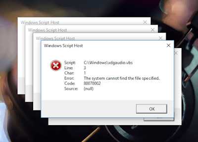 How To Solve The Error "C:/Windows/xdgaudio.vbs ; Line : 3 ; Code- 80070002" - IT KEEDA - An Tech Geek Blog