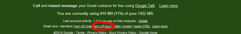How To Turn Off Buzz In Gmail?