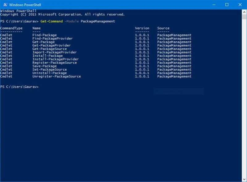 How To Use OneGet Package Manager In Windows 10 - Windows Code Bits
