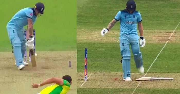 ICC World Cup 2019 - WATCH: Ben Stokes Kicks His Bat In Frustration After Being Castled By Mitchell Starc
