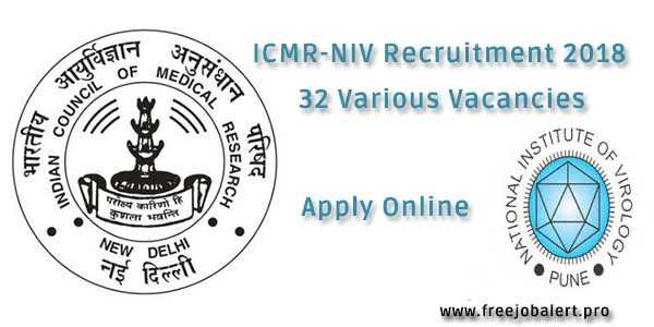 ICMR-NIV Recruitment 2018, 32 Technician / Technical Officer Vacancies, Apply Online