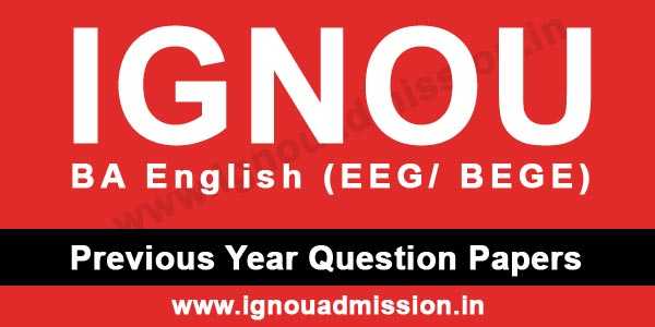 IGNOU BA English Question Papers - IGNOU Admission