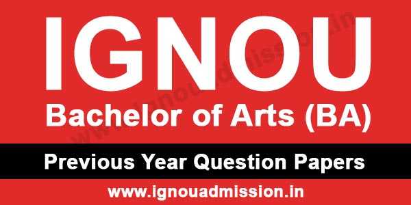 IGNOU BA Question Papers - IGNOU Admission