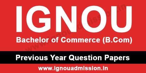 IGNOU BCOM Question Paper - IGNOU Admission