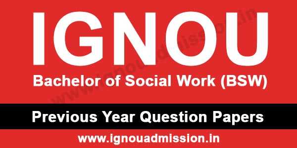 IGNOU BSW Question Paper - IGNOU Admission