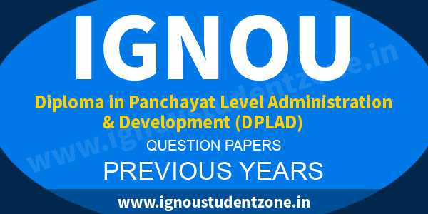 IGNOU DPLAD Question Papers - Ignou Student Zone