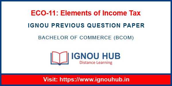 IGNOU ECO 11 Question Paper - IGNOU HUB