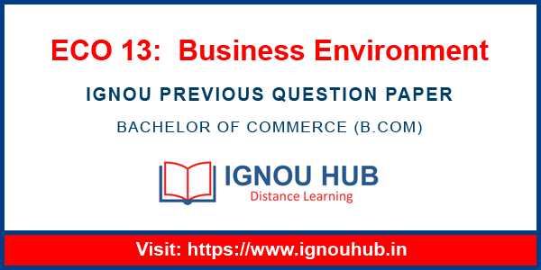 IGNOU ECO 13 Question Paper - IGNOU HUB