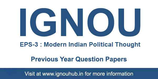 IGNOU EPS 3 Question Papers - IGNOU HUB