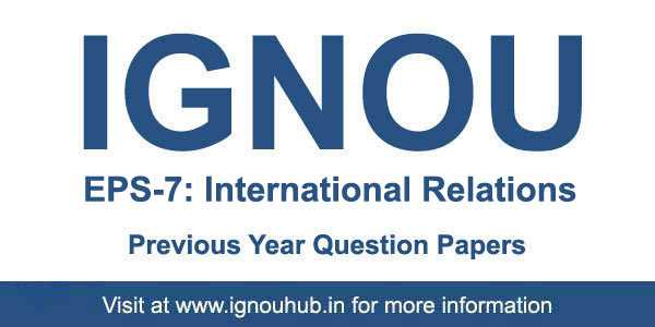 IGNOU EPS 7 Question Papers - IGNOU HUB