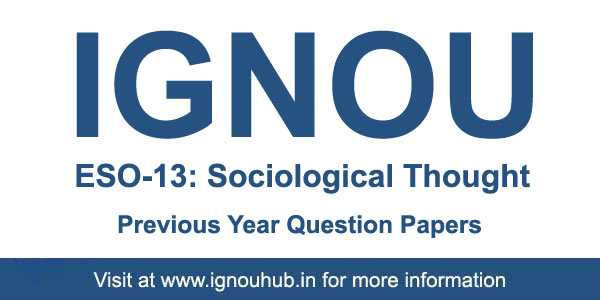 IGNOU ESO 13 Question Papers - IGNOU HUB