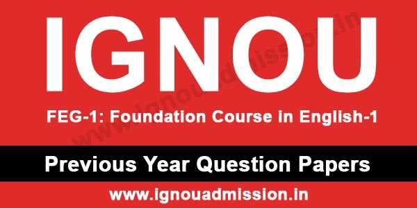 IGNOU FEG 1 Question Paper - IGNOU Admission