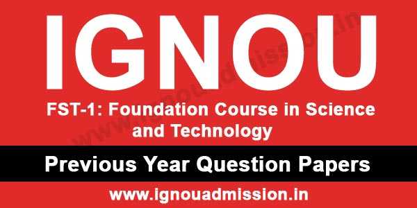 IGNOU FST 1 Question Paper - IGNOU Admission