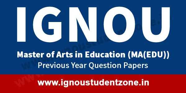 IGNOU MA Education Question Paper - Ignou Student Zone