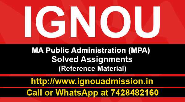 IGNOU MA Public Administration Solved Assignments 2019 - IGNOU Admission