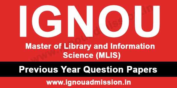 IGNOU MLIS Question Paper - IGNOU Admission