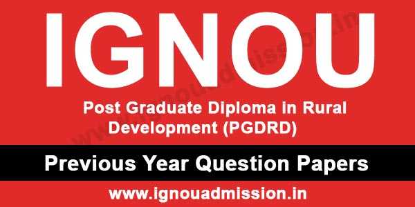 IGNOU PGDRD Question Paper - IGNOU Admission