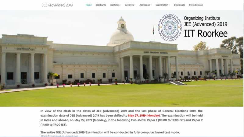 IIT Roorkee Shifts JEE Advance 2019 Exam Date To May 27