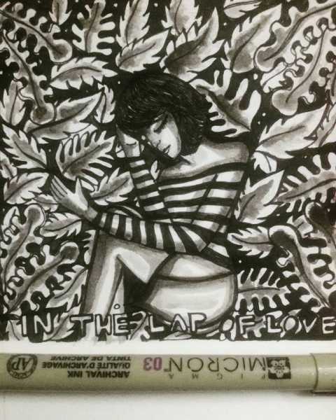 INKTOBER DAY 26 - IN THE LAP OF LOVE