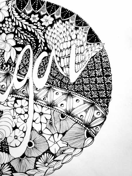 Ikigai - Zentangle Inspired Typography | Patterns And Illustrations