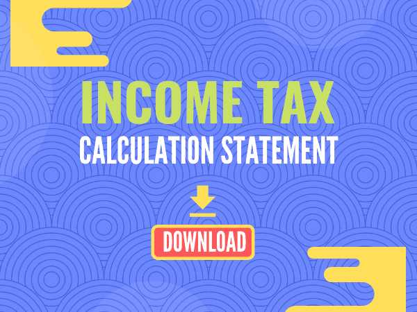 Income Tax Calculation Statement 2019-20 Financial Year • TNliv.in