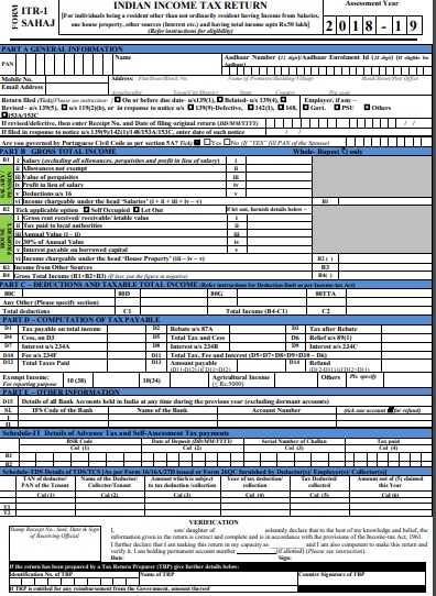 Income Tax Return Forms AY 2019-20 (FY 2018-19) - Which Form To Use? - BasuNivesh