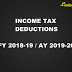 Income Tax Deductions F.Y. 2018-19 / A.Y. 2019-20