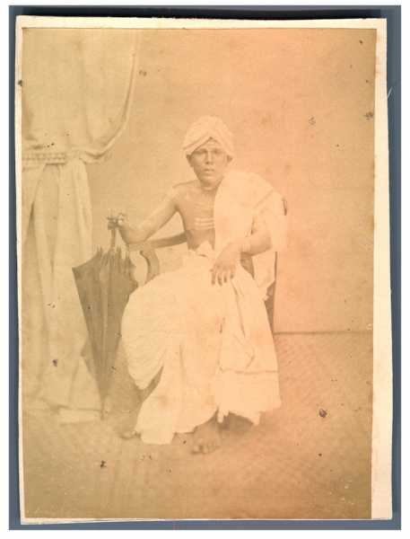 Indian Malabar Man Vintage Photograph - C1880