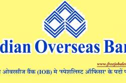 Indian Overseas Bank Recruitment 2018-19 IOB Specialist Officer vacancies