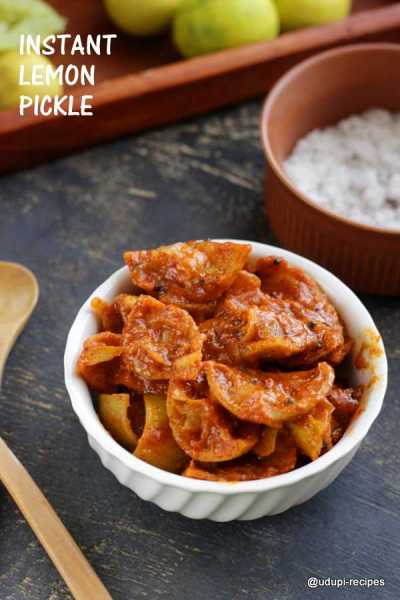 Instant Lemon Pickle | Nimbu Ka Achar Recipe - Udupi Recipes