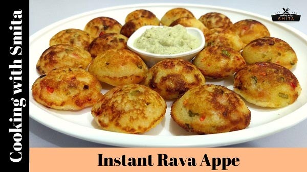 Instant Rava Appe (Paniyaram/Paddu) Recipe By Cooking With Smita