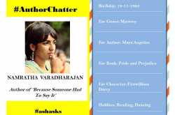 Interview with Namratha Varadharajan, Author of ‘Because Someone Had To Say It’ #ashasks