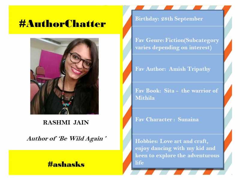 Interview With Rashmi Jain, Author Of ‘Be Wild Again’ #ashasks