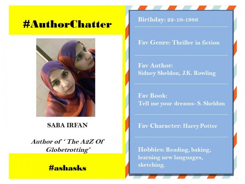Interview With Saba Irfan, Author Of ‘The A2Z Of Globetrotting’ #ashasks