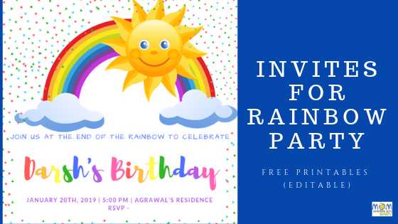 Invites For Rainbow Party - Free Printables