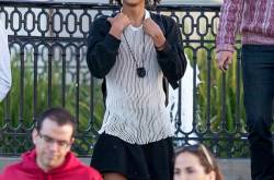 Jaden Smith Spotted Out Wearing A Girly Mini Dress